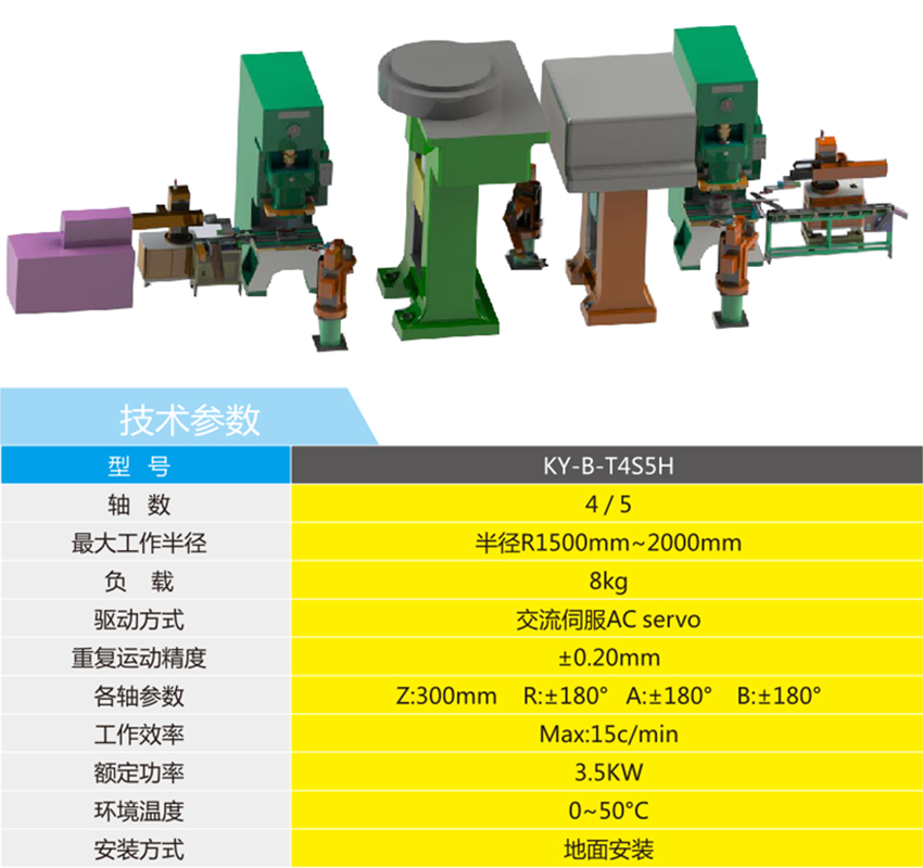 水平四軸鍛壓機(jī)器人技術(shù)參數(shù)